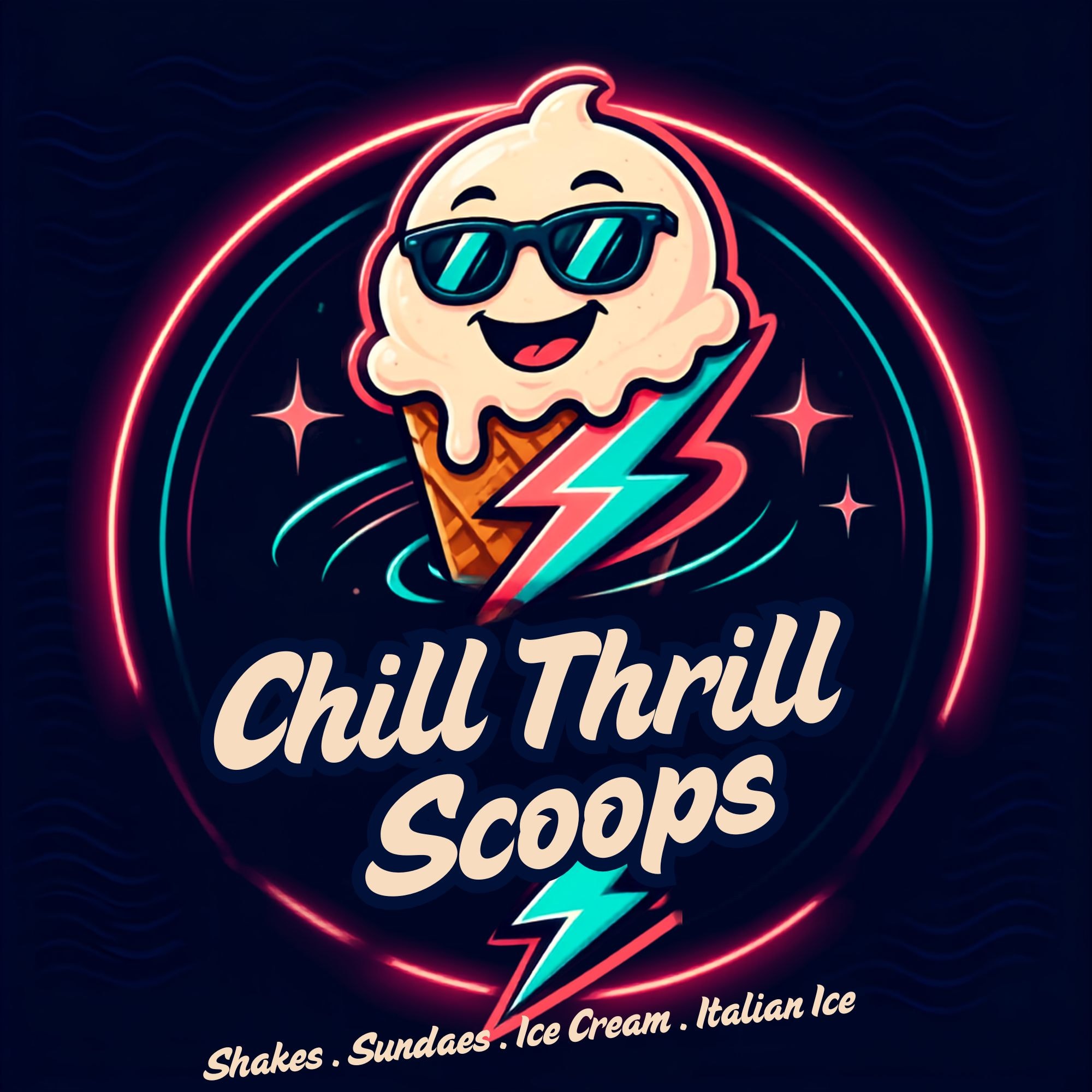 Friends and family enjoying ice cream together at Chill Thrill Scoops